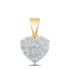 10kt Yellow Gold Womens Round Diamond Heart Pendant 1/6 Cttw