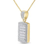 10kt Yellow Gold Mens Round Diamond Dog Tag Charm Pendant 3/4 Cttw