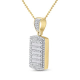 10kt Yellow Gold Mens Round Diamond Dog Tag Charm Pendant 3/4 Cttw