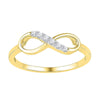 10kt Yellow Gold Womens Round Diamond Infinity Ring 1/20 Cttw