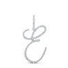 10kt White Gold Womens Round Diamond E Initial Letter Pendant 1/2 Cttw