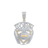 10kt Yellow Gold Mens Round Diamond Football Charm Pendant 3-7/8 Cttw