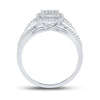 10kt White Gold Round Diamond Cluster Bridal Wedding Engagement Ring 1/10 Cttw
