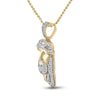 10kt Yellow Gold Mens Round Diamond Jesus Face Charm Pendant 3/8 Cttw