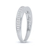 10kt White Gold Womens Baguette Diamond Wedding Band 1/2 Cttw