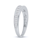 10kt White Gold Womens Baguette Diamond Wedding Band 1/2 Cttw