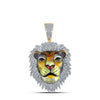 10kt Yellow Gold Mens Round Diamond Lion Charm Pendant 1 Cttw