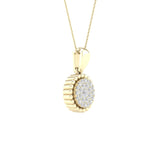 10kt Yellow Gold Womens Round Diamond Cluster Pendant 1/6 Cttw