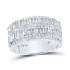 10kt White Gold Mens Round Diamond Band Ring 1-1/2 Cttw