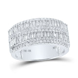 10kt White Gold Mens Round Diamond Band Ring 1-1/2 Cttw