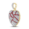 10kt Yellow Gold Mens Round Diamond Heart Charm Pendant 3/8 Cttw