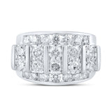 14kt White Gold Mens Round Diamond Band Ring 4 Cttw