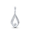 10kt White Gold Womens Round Diamond Fashion Pendant 1/8 Cttw