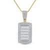 10kt Yellow Gold Mens Round Diamond Dog Tag Charm Pendant 3/4 Cttw