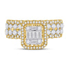 14kt Yellow Gold Baguette Diamond Bridal Wedding Ring Band Set 1-7/8 Cttw
