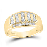 14kt Yellow Gold Mens Round Diamond Channel-set Band Ring 1 Cttw