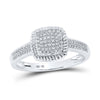 10kt White Gold Womens Round Diamond Square Ring 1/5 Cttw