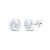 10kt White Gold Womens Round Diamond Fashion Earrings 1/3 Cttw