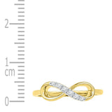 10kt Yellow Gold Womens Round Diamond Infinity Ring 1/20 Cttw