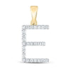14kt Yellow Gold Womens Round Diamond E Initial Letter Pendant 1/4 Cttw