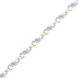 10kt Two-tone Gold Womens Round Diamond Infinity Bracelet 1/2 Cttw
