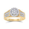 14kt Yellow Gold Womens Round Diamond Flower Cluster Ring 1/2 Cttw