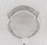 Sterling Silver Mens Round Diamond Band Ring 1/2 Cttw