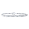 Sterling Silver Womens Round Diamond Single Row Fashion Bracelet 1 Cttw