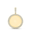 10kt Yellow Gold Mens Round Diamond Memory Circle Charm Pendant 1-1/4 Cttw