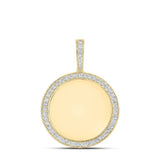 10kt Yellow Gold Mens Round Diamond Memory Circle Charm Pendant 1-1/4 Cttw