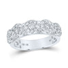 10kt White Gold Mens Round Diamond Cluster Band Ring 1-1/2 Cttw