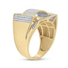 10kt Yellow Gold Mens Round Diamond Domed Fashion Ring 3/4 Cttw