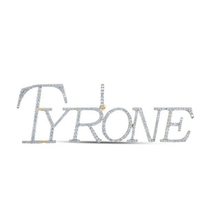 10kt Yellow Gold Mens Round Diamond Tyrone Name Charm Pendant 1-1/2 Cttw