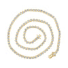 14kt Yellow Gold Mens Round Diamond 18-inch Tennis Chain Necklace 10-1/4 Cttw