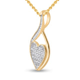 10kt Yellow Gold Womens Round Diamond Heart Pendant 1/10 Cttw