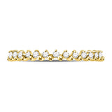 10kt Yellow Gold Womens Round Diamond Stackable Band Ring 1/8 Cttw