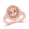 10kt Rose Gold Round Morganite Solitaire Bridal Wedding Engagement Ring 1-3/8 Cttw