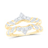 10kt Yellow Gold Womens Diamond Wrap Enhancer Wedding Band 1/2 Cttw