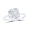 10kt White Gold Womens Round Diamond Square Ring 1/4 Cttw