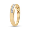 10kt Yellow Gold Womens Round Diamond Single Row Wedding Band 1/10 Cttw