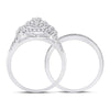 10kt White Gold Round Diamond Bridal Wedding Ring Band Set 1 Cttw