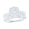 10kt White Gold Round Diamond Halo Bridal Wedding Ring Band Set 5-7/8 Cttw