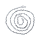 14kt White Gold Mens Round Diamond 24-inch Link Chain Necklace 11 Cttw