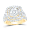 14kt Yellow Gold Womens Round Diamond Square Cluster Ring 2 Cttw