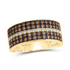 10kt Yellow Gold Mens Round Brown Diamond Band Ring 1 Cttw
