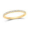 14kt Yellow Gold Womens Round Diamond Wedding Single Row Band 1/6 Cttw