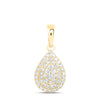 10kt Yellow Gold Womens Round Diamond Teardrop Pendant 3/8 Cttw