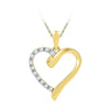 10kt Yellow Gold Womens Round Diamond Heart Pendant 1/20 Cttw
