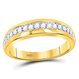 14kt Yellow Gold His Hers Round Diamond Square Matching Wedding Set 1-1/5 Cttw
