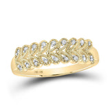 10kt Yellow Gold Womens Round Diamond Band Ring 1/10 Cttw